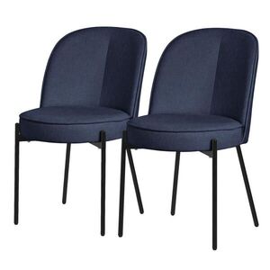 ML-DESIGN JÍDELNÍ ŽIDLE, sada 2 ks, tmavě modrá, s látkovým potahem obraz