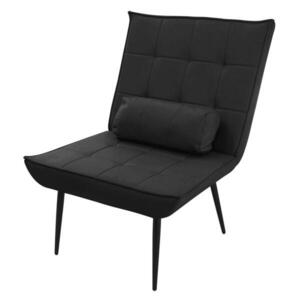 ML-DESIGN KŘESLO do obývacího pokoje z umělé kůže (PU) – černé relaxační křeslo s bederním polštářem obraz