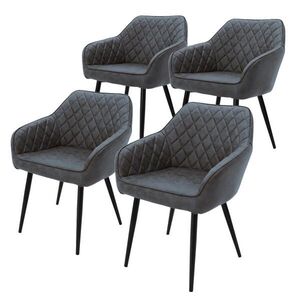 ML-DESIGN JÍDELNÍ ŽIDLE, sada 4 ks, antracitová umělá kůže obraz