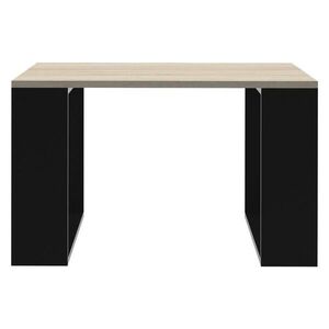 ML-DESIGN KONZOLOVÝ STOLEK 65 x 65 x 40 cm v dubovém vzhledu – černý s nohami ve tvaru lyží obraz