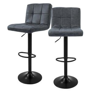 ML-DESIGN SADA 2 barových židlí z umělé kůže, antracitová, výškově nastavitelná/otočná obraz