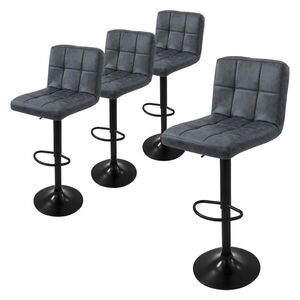 ML-DESIGN SADA 4 barových židlí z umělé kůže, antracitová, výškově nastavitelná/otočná obraz