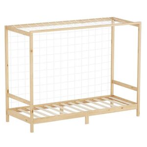 ML-DESIGN DĚTSKÁ postel ve tvaru fotbalové brány 90 × 200 cm, přírodní obraz