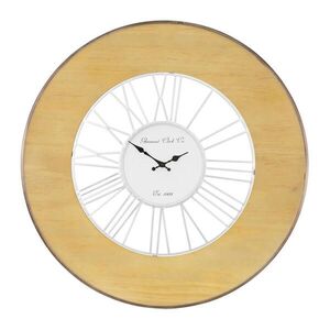 WOMO-DESIGN NÁSTĚNNÉ HODINY Alfheim, velké, Ø 85 cm, kulaté, bílá-přírodní, ze dřeva a kovu obraz