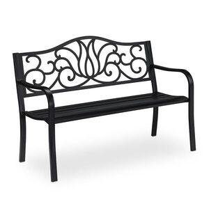 Relaxdays LAVICE černá antik 2místná 127, 5 cm obraz