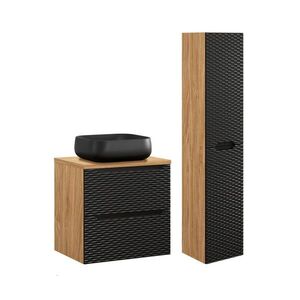 Petits-meubles KOUPELNOVÝ NÁBYTEK 60cm Elora 2er-Set Černá a dřevěná obraz