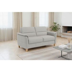 Sit & More TŘÍMÍSTNÁ POHOVKA, světle šedá, pravá kůže obraz