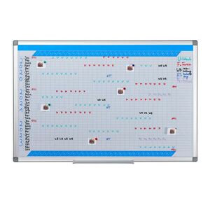 Relaxdays WHITEBOARD bílá stříbrná magnetické roční plánovač 60x90 cm obraz