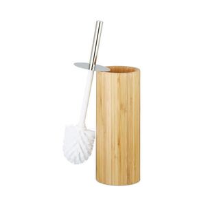 Relaxdays DRŽÁK WC KARTÁČE Přírodní bambus s víkem 37, 5 cm obraz