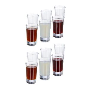 Relaxdays PANÁK Transparentní 12er-Set 4 cl obraz