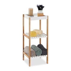 Relaxdays KOUPELNOVÝ REGÁL Bílý bambus MDF 3 police 72 cm obraz