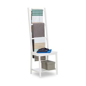 Relaxdays STOJAN NA RUČNÍKY Bílý bambus volně stojící obraz