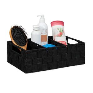 Relaxdays KOŠ Černý 3-přihrádkový plast obraz