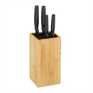 Relaxdays BLOK NA NOŽE Přírodní bambus prázdný pro 6 nožů 24x12 cm obraz