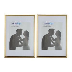 Relaxdays FOTORÁMEČEK Zlatý 2ks-sada A4 obraz