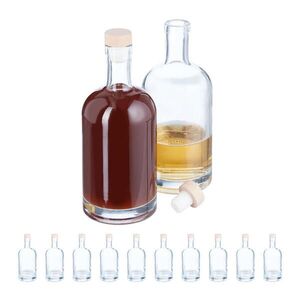 Relaxdays LAHVE Transparentní přírodní 12dílná-sada sklo 500 ml obraz