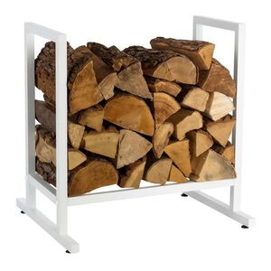 Relaxdays STOJAN Bílý kov na dřevo 62 cm obraz
