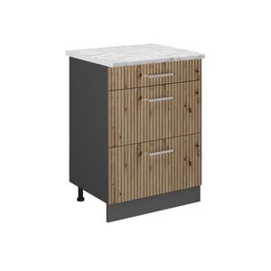 Vicco SPODNÍ SKŘÍŇKA KUCHYŇSKÉ LINKY R-Line Řemeslný dub 60 cm PD Mramor obraz