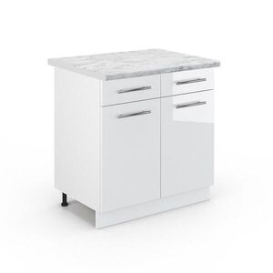 Vicco SPODNÍ SKŘÍŇKA KUCHYŇSKÉ LINKY Fame-Line Bílá vysoký lesk 80 cm , PD Mramor obraz