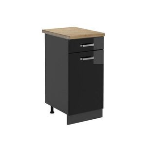 Vicco SPODNÍ SKŘÍŇKA KUCHYŇSKÉ LINKY R-Line Černý vysoký lesk 40 cm , PD Dub obraz