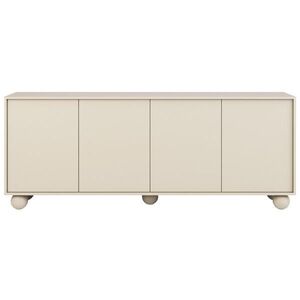 Beautysofa KOMODA Adel se 4 dvířky a kulatými nožkami, 204 cm, bezúchytková, kašmír obraz