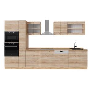 Vicco KUCHYŇSKÝ KOUT R-Line Dub Sonoma/Goldkraft 350 cm bez pracovní desky obraz