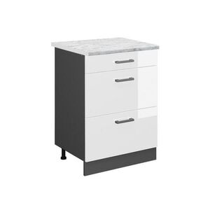 Vicco SPODNÍ SKŘÍŇKA KUCHYŇSKÉ LINKY R-Line Bílá vysoký lesk 60 cm PD Mramor obraz