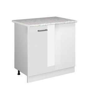 Vicco ROHOVÁ SKŘÍŇKA R-Line Bílá vysoký lesk 86 cm s pracovní deskou obraz