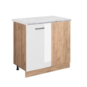 Vicco ROHOVÁ SKŘÍŇKA R-Line Bílá vysoký lesk 86 cm PD Mramor obraz