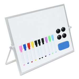 Relaxdays TABULE bílá stříbrná magnetická 30x40 cm obraz