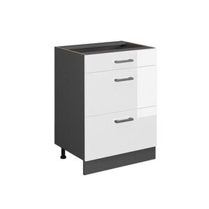 Vicco SPODNÍ SKŘÍŇKA KUCHYŇSKÉ LINKY R-Line Bílá vysoký lesk 60 cm se zásuvkami, bez pracovní desky obraz