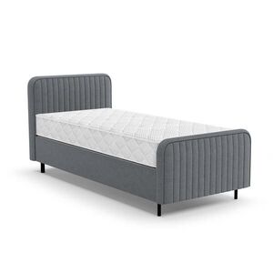 Beautysofa ČALOUNĚNÁ POSTEL Lami 90x200, jednolůžko s úložným prostorem a taštičkovou matrací 20 cm, tmavě šedá obraz