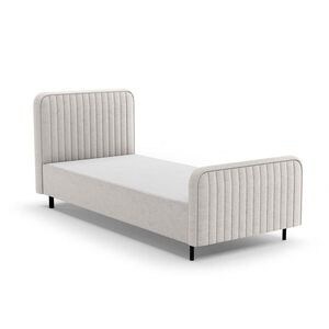 Beautysofa ČALOUNĚNÁ POSTEL Lami 90x200, jednolůžko s úložným prostorem, bez matrace, světle béžová obraz