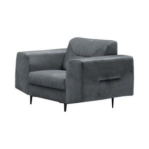 Beautysofa KŘESLO Venezia tmavě šedé s černými nohami obraz