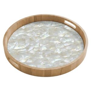 OnlyWow SERVÍROVACÍ PODNOS Perleťový lesk - Bílá - Shell 50x50 cm obraz