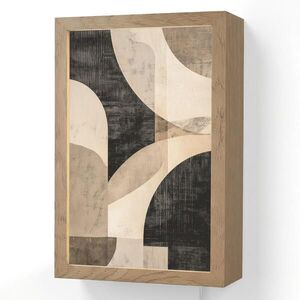 OnlyWow NÁSTĚNNÁ LAMPA Abstraktní - Tvary - Moderní - Béžová 20x30 cm obraz