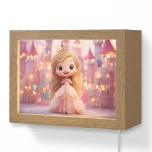 OnlyWow NÁSTĚNNÁ LAMPA Princezna - Růžová - Zámek 20x15 cm obraz