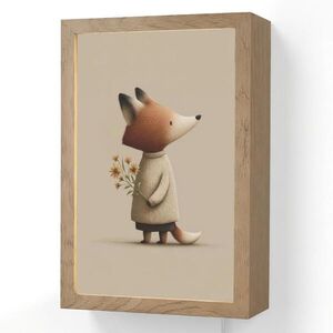 OnlyWow NÁSTĚNNÁ LAMPA Liška - Žluté květy - Minimalistický 20x30 cm obraz