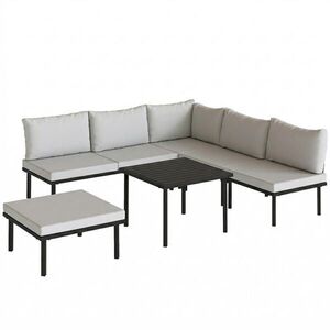 Outsunny ZAHRADNÍ lounge set, 6dílný set, kov, polyester, světle šedá obraz