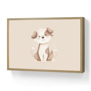 OnlyWow DOBÍJECÍ NOČNÍ LAMPIČKA Pes - skvrnitý - hnědý 60x40 cm obraz