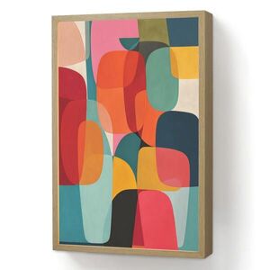 OnlyWow NÁSTĚNNÁ LAMPA S AKUMULÁTOREM Tvary - barevné - abstraktní - letadla 40x60 cm obraz