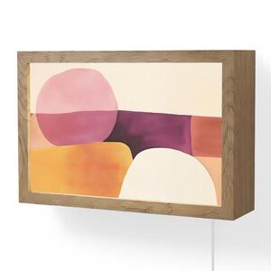 OnlyWow NÁSTĚNNÁ LAMPA Tvary - abstraktní - barevné 30x20 cm obraz
