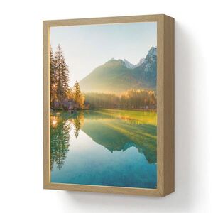 OnlyWow NÁSTĚNNÁ LAMPA S AKUMULÁTOREM Jezero - Les - Hory - Příroda - Slunce - Krajina 30x40 cm obraz