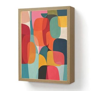 OnlyWow NÁSTĚNNÁ LAMPA S AKUMULÁTOREM Tvary - barevné - abstraktní - letadla 30x40 cm obraz