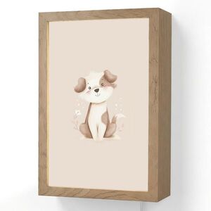 OnlyWow NÁSTĚNNÁ LAMPA Pes - skvrnitý - hnědý 20x30 cm obraz