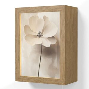 OnlyWow NÁSTĚNNÁ LAMPA Květina - béžová - barva - stín 15x20 cm obraz