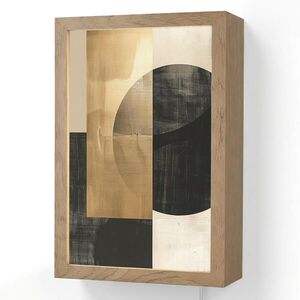 OnlyWow NÁSTĚNNÁ LAMPA Abstraktní - Moderní - Černá - Zlatá 20x30 cm obraz