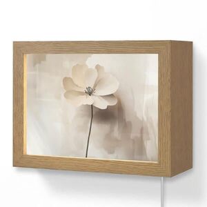 OnlyWow NÁSTĚNNÁ LAMPA Květina - béžová - barva - stín 20x15 cm obraz