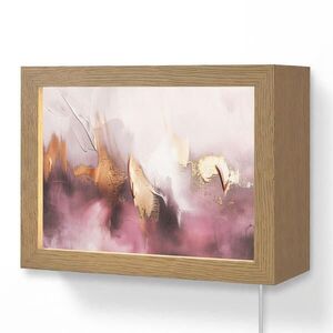 OnlyWow NÁSTĚNNÁ LAMPA Fialová - abstraktní - barva - zlatá 20x15 cm obraz