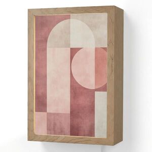 OnlyWow NÁSTĚNNÁ LAMPA Postavy - Abstraktní - Růžová 20x30 cm obraz
